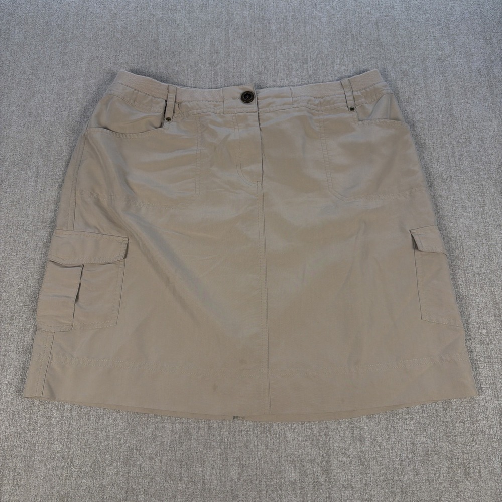 Chicos Midi Skirt Size 2 (Large / 12) Beige Lightweight Cargo Athleisure